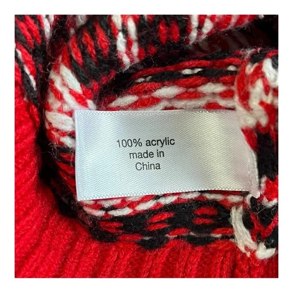 Lane Bryant Classic Long Sleeve Cowlneck‎ Sweater Red White Women Plus Size 2X - Picture 7 of 9